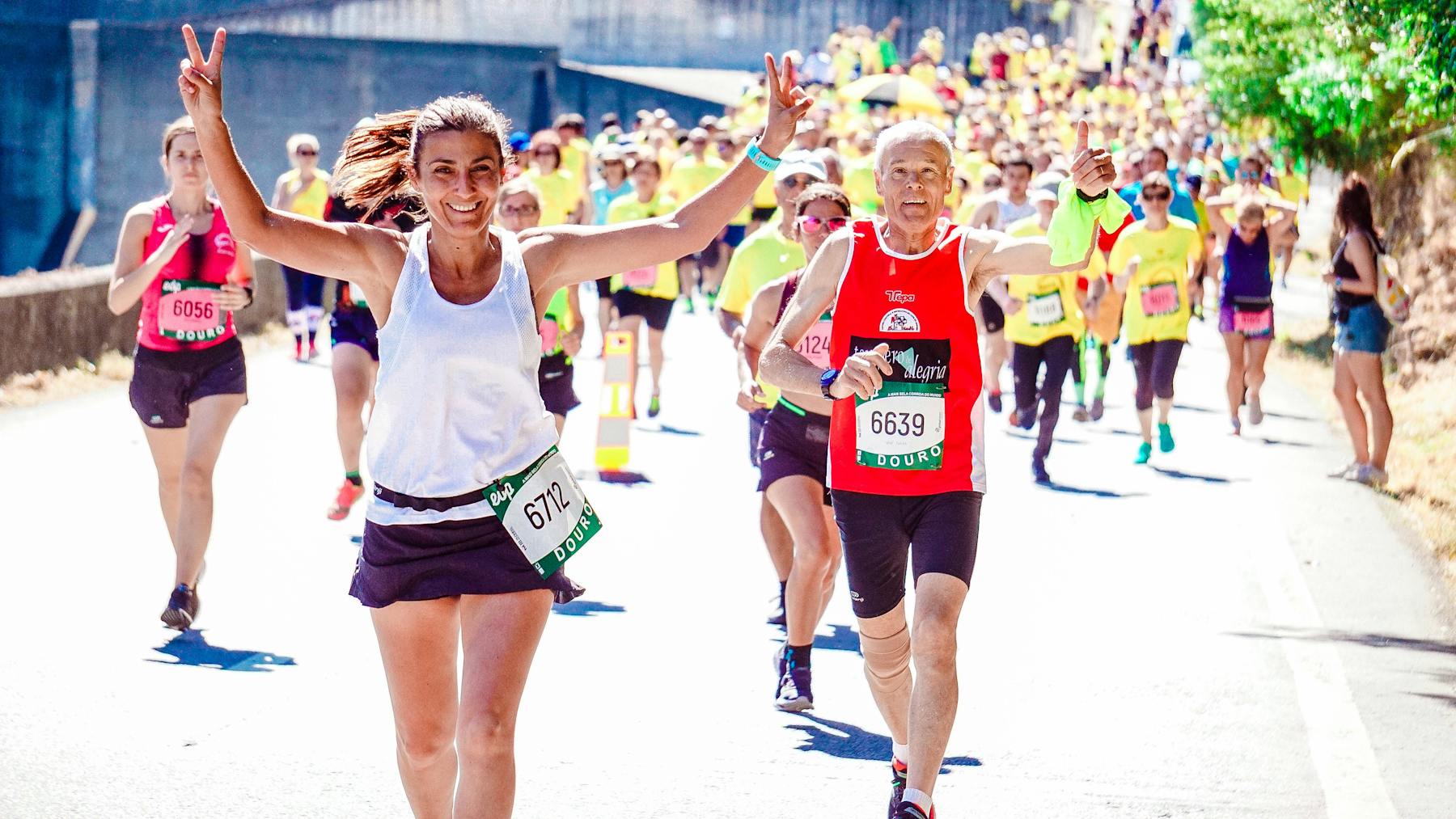 Runner competing